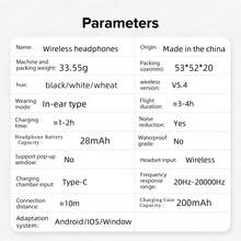 Type-C Fast Charging In-Ear Headphones, LED Display, Long Battery Life, Fashionable & Elegant, Suitable For Cafe, Office, Home Relaxation, Comfortable For Prolonged Use, Enjoy Music