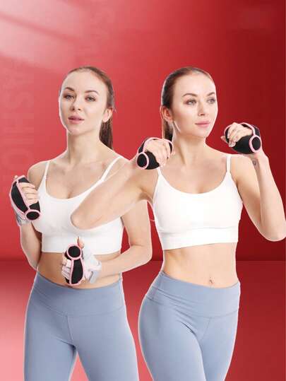 Running With Weighted Soft Dumbbells And Sandbags To Slim Arms, Women's Dance, Yoga, Fitness, And Body Shaping, Holding Sandbag Dumbbells.