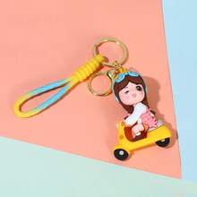 New Couple Electric Car Keychain Pendant Wholesale, Delicate Student Backpack Charm, Car Key Chain Figurine, Versatile Gift - Multicolor - View 12