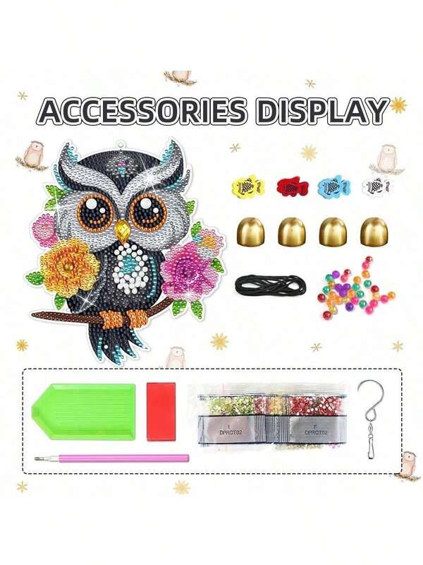 1pc Diamond Painting Pendant, Bell Pendant, Handmade DIY Diamond Painting Craft, Butterfly Shaped Pendant, Owl Pattern Pendant, Valentine's Day Gift, Home Decor, Bedroom Decor, Living Room Decor, Holiday Decor, Mother's Day Gift, Birthday Gift, Personalized Gift, Gift For Women, Bedroom Decor, Sparkling