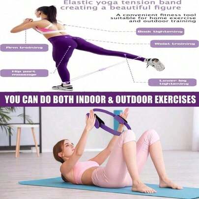 11pcs Yoga And Pilates Exercise Set - Home Fitness Equipment For Women - Includes Booty Resistance Bands, Mini Pilates Yoga Ball, Yoga Socks, Stretch Strap, Strength Training Discs, Yoga Knee Pad. Suitable For Leg, Arm And Thigh Workouts At Home.