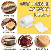 1Roll Cake Mold Edge Paper,Baking Parchment Paper Side Liners - Non-Stick Heat-Resistant Kitchen Paper Rolls For Round Cake Pans, Cheesecake Springform Pans, Pre-Cut Heat-Resistant Parchment Paper, Baking Supplies, Cheesecake Baking, Easy Cleanup - White - View 5
