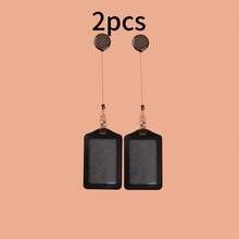 1/2pcs Card Holder + 1/2pcs Detachable Lanyard, Work ID Card Holder, Detachable Lanyard, ID Badge Holder, Work Card Case, Access Card Holder - Black - View 7