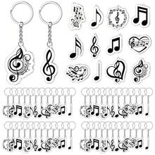 12pcs/Set Music Note Acrylic Keychain, Music Party Gifts, Choir Gifts, Treble Clef Keyring Accessories - Multicolor - View 7
