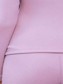 一套加大码女士休闲保暖羊毛真丝针织家居服套装，黑色，秋冬季