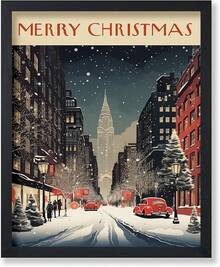 Póster Maestro Feliz Navidad - Impresión de Calle de Nueva York - Arte Navideño - Arte Festivo - Arte Invernal - Regalo para Él, Ella y Amantes de los Viajes - Decoración para Dormitorio o Sala de Estar - x Póster sin Marco, cuadros decorativos para sala, póster, con marco, pósters, cuadros para la pared, marcos para cuadros, cuadro, Virgen de Guadalupe, salas - transparente - Ver 2