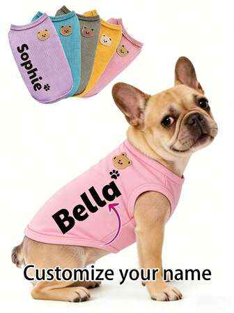 Ropa personalizada para gatos y perros, chaleco con patrón de waffle personalizado, adecuado para uso en primavera y otoño para perros pequeños y medianos, regalo ideal para mascotas en Navidad y Año Nuevo, de moda, lindo, colorido, único, regalo perfecto para hombres, mujeres, familia, amigos, amantes de las mascotas, también ideal para aniversario, cumpleaños, San Valentín, Año Nuevo