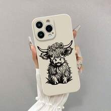 Cute Cow Pattern Phone Case,  Anti-Drop Protective Case, Fully Protective Shockproof Phone Case For IPhone 17 16 15 14 13 12 11. - Antique White - View 3