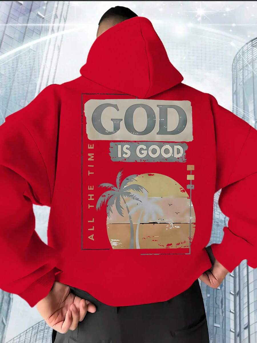 Sudadera con Capucha para Hombre - Rojo - Ver 1