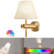 Cordless & Rechargeable Battery Powered Wall Lamp, 12RGB Wireless Charging Wall Light With Remote Control, Dimmable Wireless Wall Light, Magnetic Night Light Bulb For Bedroom, Living Room