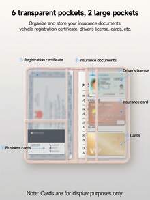 Ayotu Butterfly & Cherry Patterns Car Registration And Insurance Holder - Vehicle Glove Box Organizer, Car And Truck Accessory Box, Suitable For Storing Important Documents, Driver's Licenses, Passports, Cards, Auto Parts, And Other Accessories. This Unisex Box Is An Ideal Gift For Car, Truck, Motorcycle, And Trailer Owners, And Also Makes A Great Christmas, Birthday, Or New Year Gift - 多色 - 查看 9