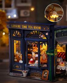 Rolife DIY Mini House - 3D Puzzle Toy Building Set, With LED Lights, Adult DIY Assembly Set, Creative Gift, Suitable For Boys And Girls - Leisure Tea Room - View 4
