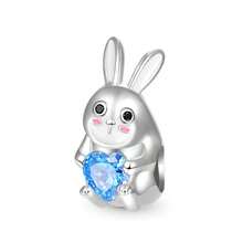 DIY兔子云马龙羊龟动物多系列串珠吊坠，适配原装欧洲女士纯银手链首饰礼品 - 彩色 - 查看 54