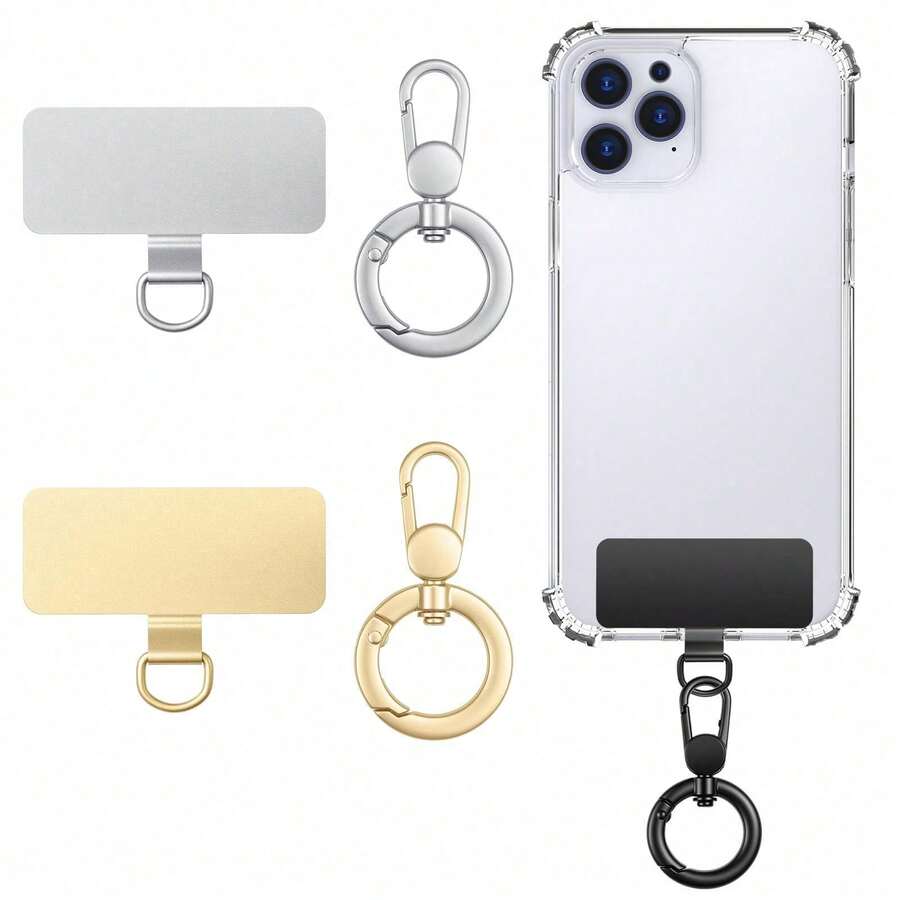 Bộ 2 dây buộc điện thoại chịu lực cao, vòng chữ O lò xo xoay 360°, 2 miếng đệm dây đeo điện thoại siêu mỏng bằng kim loại, miếng nối dây đeo điện thoại cho ốp lưng điện thoại, tương thích với Android và hầu hết các điện thoại thông minh, quà tặng cho mẹ, gia đình, bạn bè, trẻ em, sinh nhật, ngày lễ. - Nhiều màu - Xem 1