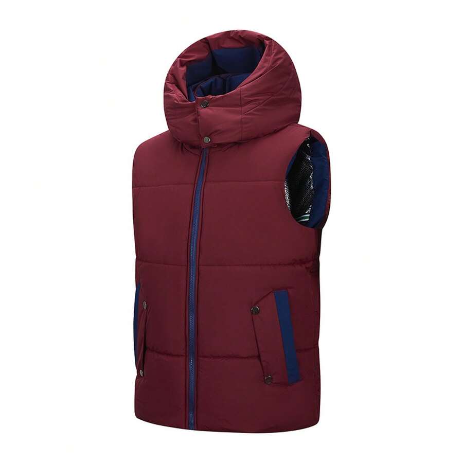 Men Vests - Maroon - View 1