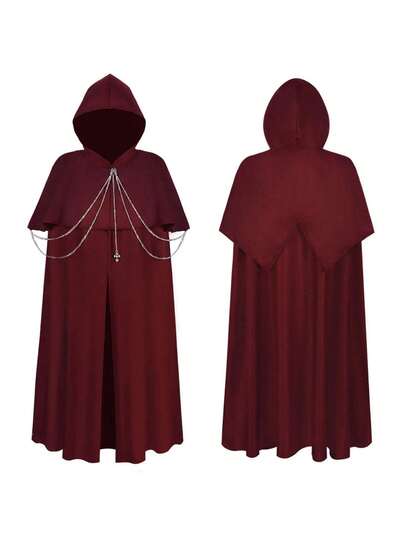 COS Medieval Renaissance Halloween Hooded Cape Stage Performance Costume