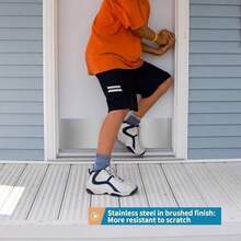 Placa Protectora de Acero Inoxidable para Puerta, 8" x 34" Placa de Empuje para Puerta, Placa Protectora Autoadhesiva para Puertas de 36" Interior o Exterior (Níquel Cepillado) - Níquel - Ver 4