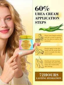 60% Aloe Vera Hand & Foot Cream, Deep Moisturizing For Cracked Skin, Repairing Aloe Vera Moisturizing Cream For Heels And Hands, Fast-Absorbing Non-Greasy Formula, Nourishing Soothing Care, Unisex Daily Skincare, 100g - Tasteless - View 4