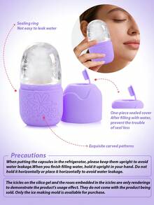 3/5/6/10pcs/Set Facial Beauty Massage Tools Cleansing Set, Includes Purple Roller, Scraper, Face Brush, Hair Band, Wristband, Hair Clips, Hair Ties, Toiletry Bag, Bulk Grooming Tools - Purple - View 3