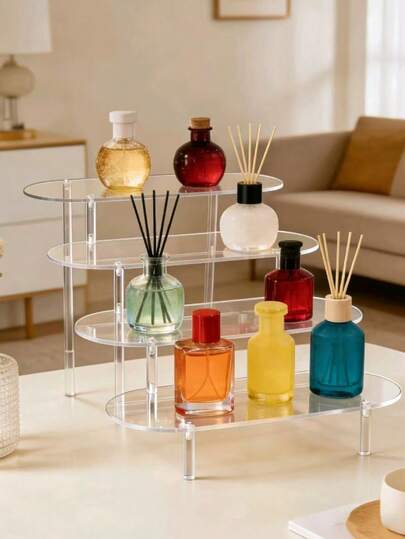 1pc Acrylic Display Stand, Multi-Tiered Display Holder, Home Storage Organizer, Product Display For Perfumes, Cosmetics, Collectibles, Toys, Party Decorations.,Birthday PartyDesktop Display Shelf,Wedding Decor,Wedding Party Supplies,Wedding Accessories.