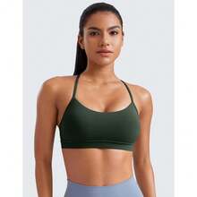 mhjCRZ YOGA Sujetador Deportivo Mujeres Butterluxe Acolchado de Yoga Y-Espaldasleeping Bags - Leyenda Verde - Ver 6