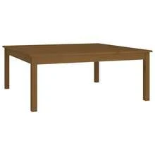 vidaXL Mesa baixa castanho miel 100x100x40 cm Bois massif de pin - Castanho - Ver 3