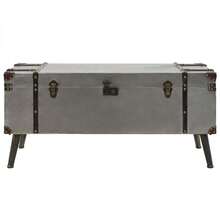 table basse vidaXL en MDF et aluminium 102 x 51 x 47,5 cm - Argent - Voir 3