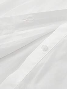 Balabala Girls' Mesh Patchwork Ruffle Hem Bow Print Long Sleeve Shirt Dress, Spring 2026 Collection - Original White - View 6