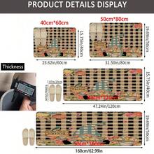 1pc Hello Spring Pattern Printed Linen Kitchen Rug, Carpet, Mat, Bathroom Mat, Doormat, 3D Printed Rectangle, Suitable For Living Room, Bedroom, Hallway, Bathroom, Laundry Room - Polyester Carpet, Indoor Outdoor Home Decor - Multicolor - View 10
