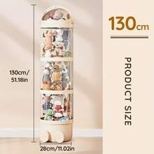 LOVEWE Multi-Functional Transparent Doll And Plush Toy Storage Rack - Waterproof Round Toy, Doll, And Puppet Organizer - Perfect Home Organization Solution And Gift Idea For Christmas And New Year - 粉色 - 查看 5