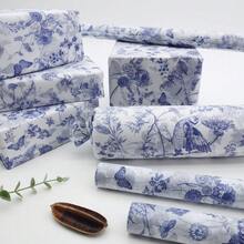 Giấy lụa bán trong suốt họa tiết hoa và chim màu xanh dương, kích thước 50*35cm, giấy lụa trang trí hoa và chim kiểu cổ điển, giấy gói quà ngày lễ, giấy trang trí tiệc sinh nhật, giấy gói quà cưới và lễ hội, giấy thủ công tự làm, giấy lụa trang trí hộp quà, vật tư đóng gói trang trí nhà cửa - Màu xanh lam - Xem 6