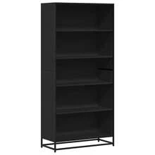 Bibliothèque vidaXL noire 80,5 x 35 x 170,5 cm, fabrication en bois - Noir - Voir 2