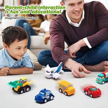6-24pcs Children's Construction Vehicle Toy Set, Friction Powered Push & Pull Mini Interactive Toy Cars, With Storage Box, Suitable For Boys & Girls 3+ Years Old, Perfect Birthday & Holiday Gift - Multicolor - View 3