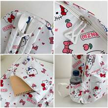 1pc Hello Kitty Cute Backpack, Cartoon Print Lightweight Bookbag, Casual Daily Commute Travel Bag With Pockets - Perfect Christmas, Birthday, Back To School Gift For Girls And Sanrio Fans - Multicolor - View 4