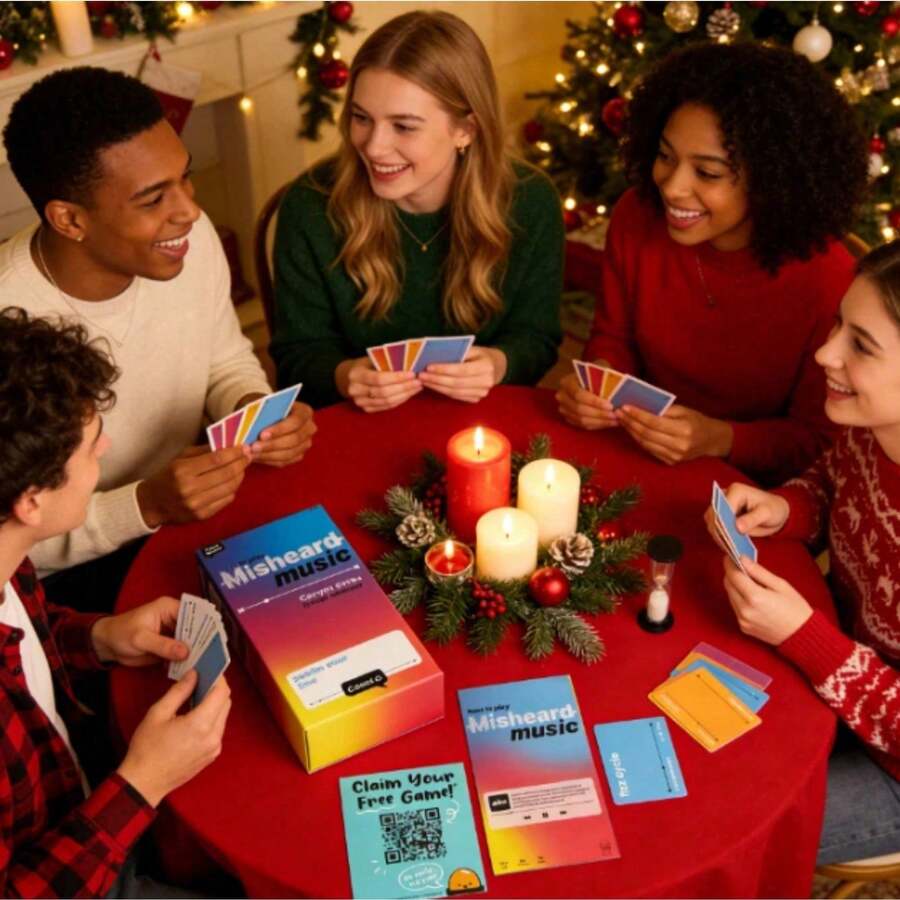 Misheard Music 2025 Edition Funny Music Cards Card Game, Set Of Multiple Cards, Core Keywords Interactive Game, Feature Family Entertainment, Suitable For Friend Gatherings And Family Activities, Lots Of Fun. - 音樂卡(500張) - 查看 1
