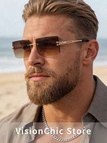 1 Pair/2 Pairs/4 Pairs/5 Pairs/6 Pairs/7 Pairs/8 Pairs Ultra-Light Rectangular Frame Decorative Glasses, Versatile Personalized Street Style Fashion Glasses For Men, Big Frame Slimming, Suitable For Daily Life And Outdoor Travel Accessories, Essential For Going Out - Multicolor - View 5