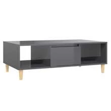 vidaXL Tavolo basso grigio brillante 103,5x60x35 cm legno ingegnerizzato - Grigio - Visualizzare 3