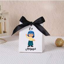 10pcs Eid Mubarak Paper Gift Box Cartoon Muslim Kid Pattern With Ribbon Bow Eid Al-Fitr Candy Chocolate Packaging Box For Festival Party - Eid Al-fitr Mini Standee - View 31