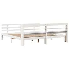vidaXL Cadre de lit avec tête de lit sans matelas blanc 200x200 cm - Weiss - Übersicht 7