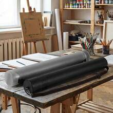 DEWEL 2-Pack File Holders, Plastic Poster/Art Supplies Organizers, Adjustable, Waterproof, Telescopic Portable Bags With Shoulder Straps, Suitable For Drawing, Cartography, Map Scrolls And Blueprints - Black and Gray - View 1