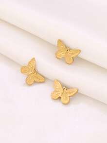 3 chiếc mặt dây chuyền hình bướm bằng thép không gỉ mạ vàng 18K, phụ kiện làm trang sức DIY. - mặt dây chuyền - Xem 15