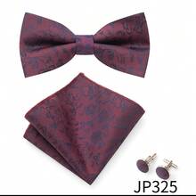 3pcs Burgundy Men's Bow Tie Set, Pre-Tied Design Suitable For Various Occasions Like Balls, Banquets, Concerts, Graduations - Color Mixing - View 13
