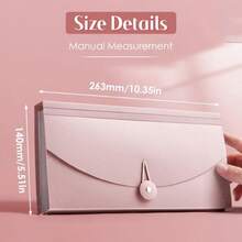 WEWI Carpeta de Archivos Organizador de Archivadores de Acordeón Con 13 Bolsillos 263 X 140 mm Organizador de Facturas de Recibos de Documentos a Prueba de Agua para Viajes en Casa y Oficina Púrpura - rosa - Ver 1
