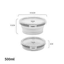 Collapsible Silicone Food Storage Containers With Lids, Freezer & Dishwasher , Foldable Lunch Box For Camper, Leftovers, Snacks, Meals, White - Transparent White Lunch Box - View 15