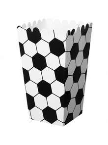 10 件印有足球图案的爆米花盒，适用于足球主题派对、礼品包装、零食盒、派对用品、圣诞节情人节 - 彩色 - 查看 7