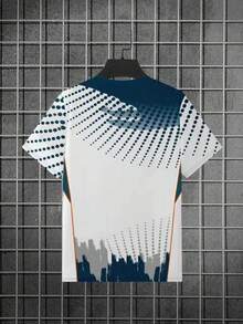 Men's Casual Sports T-Shirt, Polyester Fabric, Regular Fit, Fashionable Casual Crew Neck Top, Versatile And Easy Care, Polyester Men's T-Shirt New Arrival - Multicolor - View 2