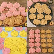 Halloween Cookie Cutters Set 10Pcs 3D Spooky Plastic Pumpkin Ghost Cookie S Stamps For Baking DIY Kids Party Supplies - 1 - Xem 6