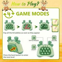 1 Pcs Fast Push Bubble Game, Puzzle Quick-Press Challenge Game, Matching Game Console, Handheld Game, Interactive Educational Learning Toy - Quick-Press Handheld Game Console - 綠色 - 查看 5