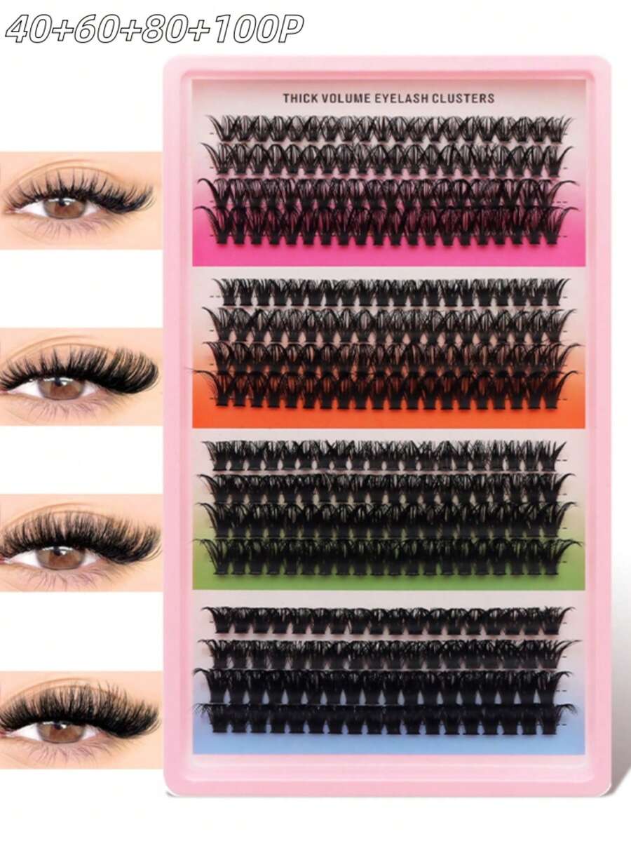 320簇混合长度假睫毛，卡通妆容COS假睫毛，浓密派对假睫毛 - D - 查看 1