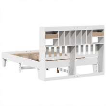 vidaXL Cadre de lit sans matelas blanc 150x200 cm madera de pin macizo - Blanco - Ver 8